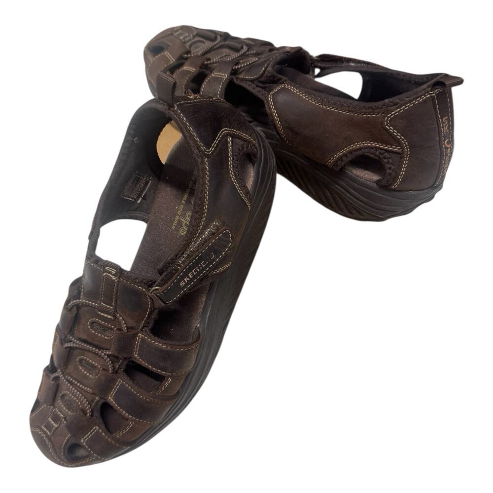 Skechers Shape Ups Trim Step Women's 11 Brown Shoes Fitness Fisherman Sandals